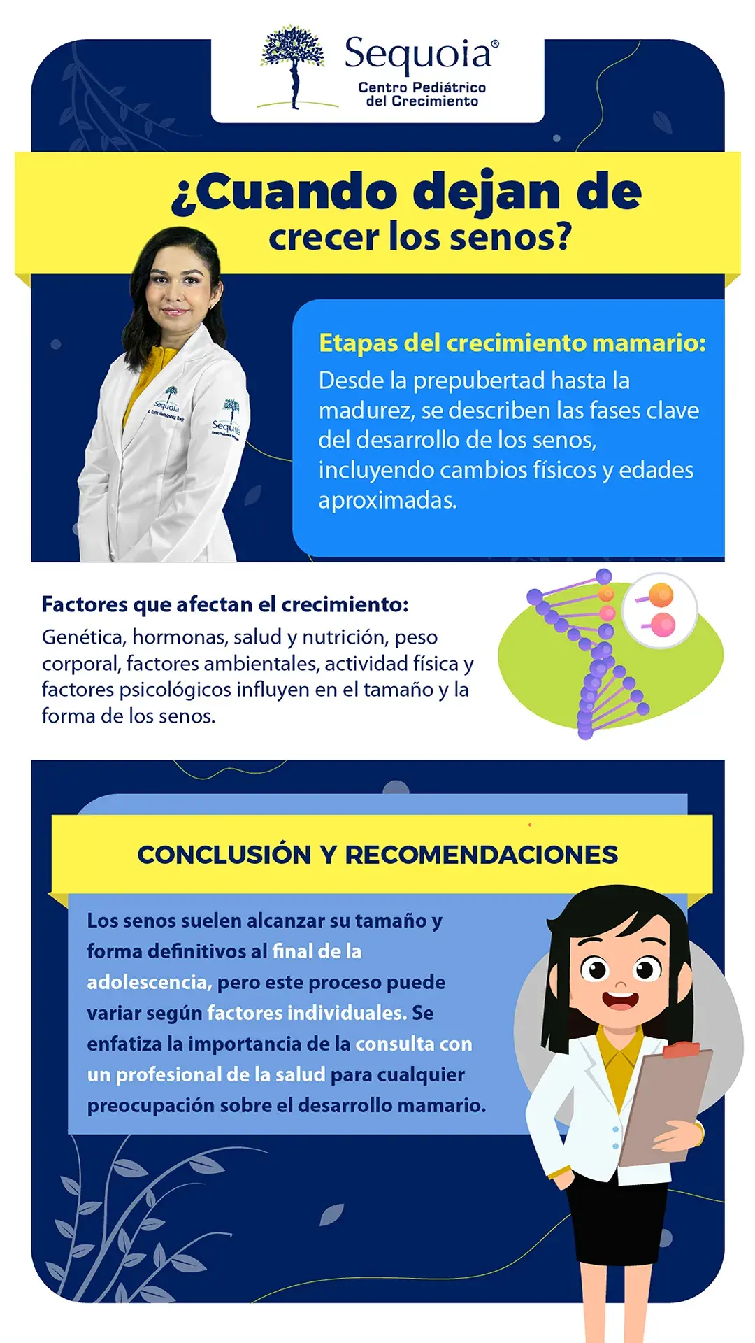 Cuando dejan de crecer los senos - infografía