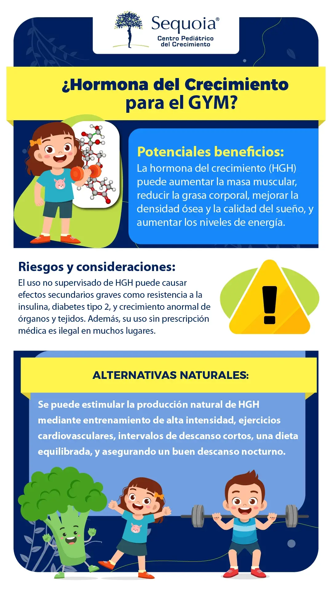 Hormona de crecimiento para gym - infografía