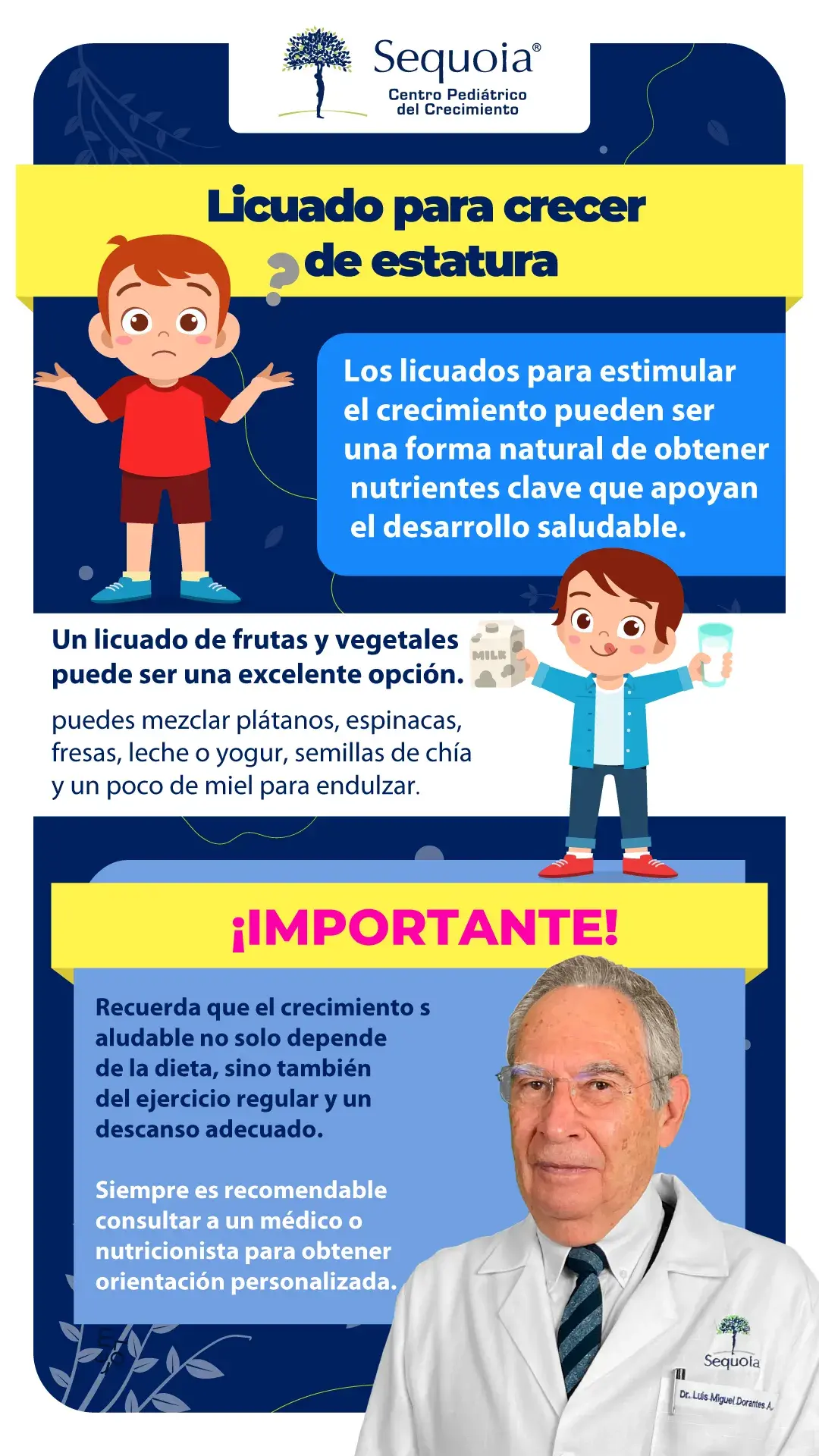 Licuado para crecer de estatura - infografía