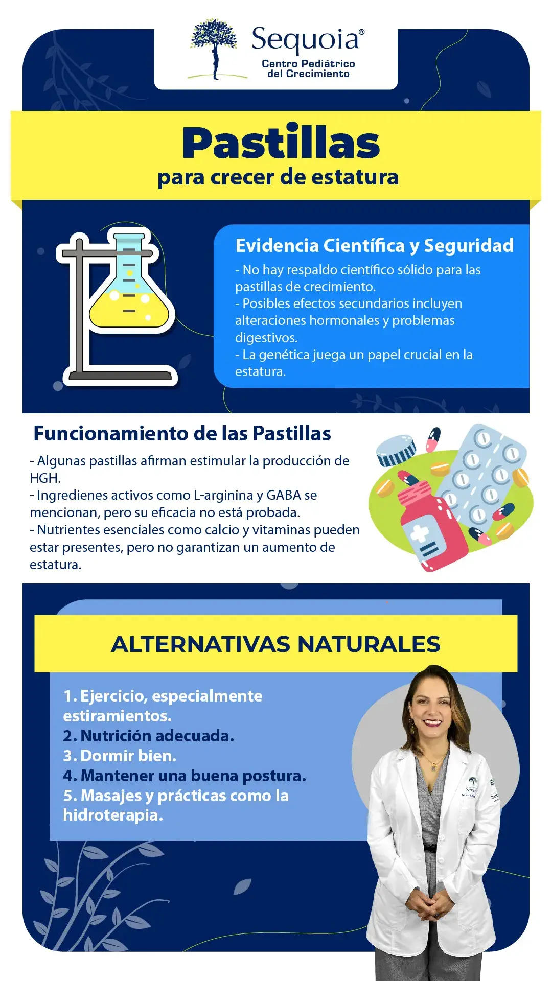 Pastillas para crecer de estatura - infografía