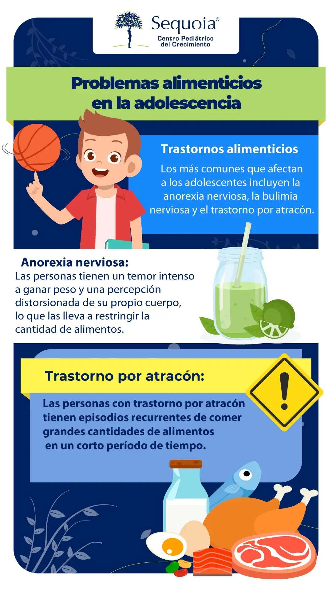 Problemas alimenticios en la adolescencia - infografía