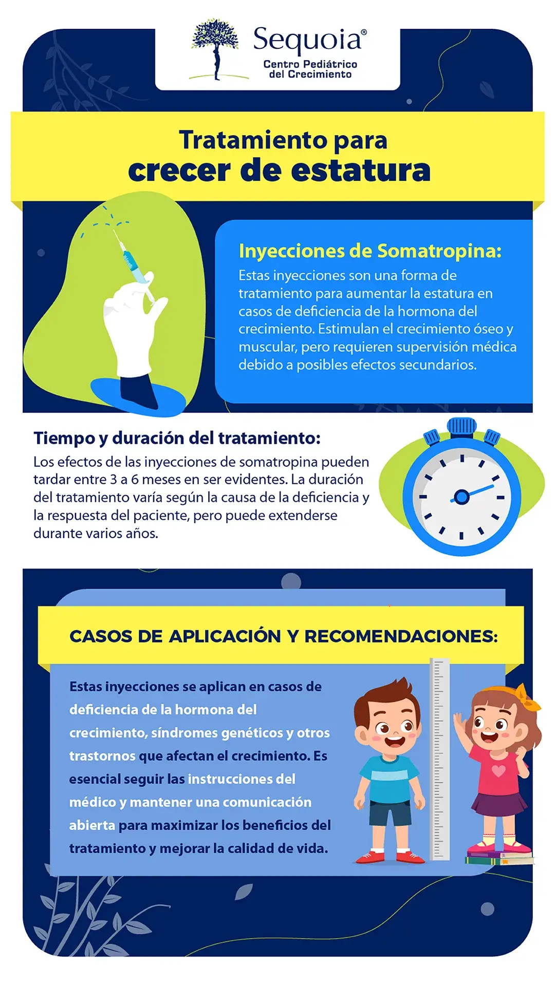 Tratamiento para crecer de estatura - infografía Tratamiento para crecer de estatura - infografía