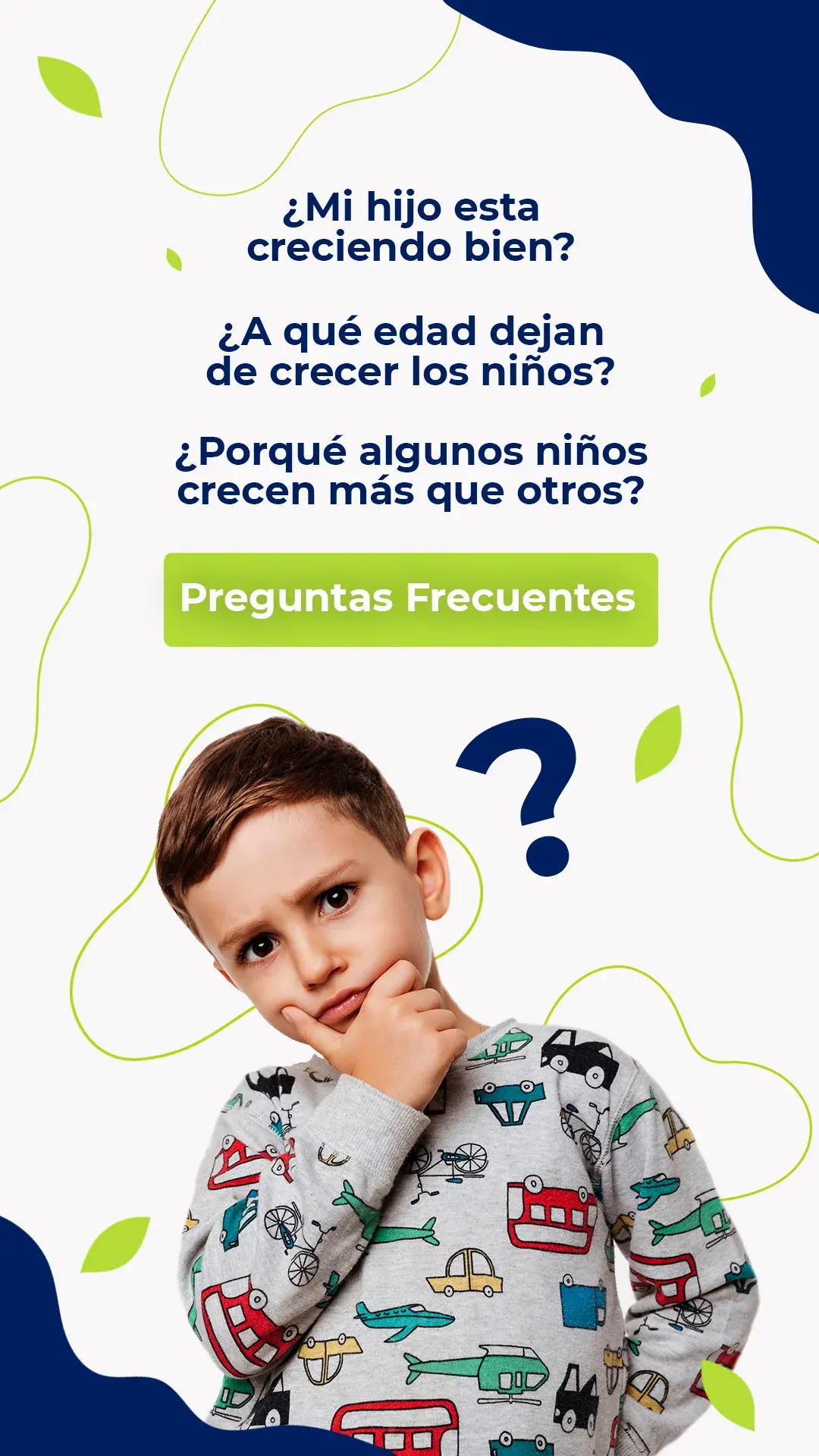 Banner preguntas frecuentes sobre el crecimiento infantil en niños.
