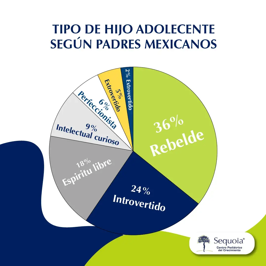 Gráfica de tipos de adolescentes pastel - infografía