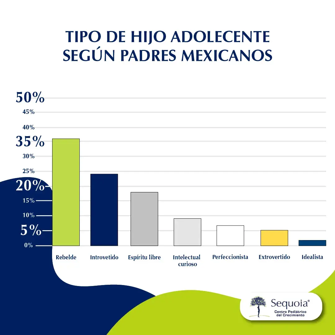 Gráfica de tipos de adolescentes pastel - infografía