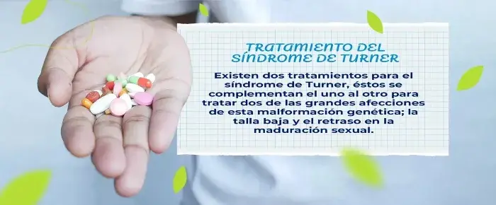 El conjunto de tratamientos para el síndrome de Turner tratan talla baja y retraso sexual.