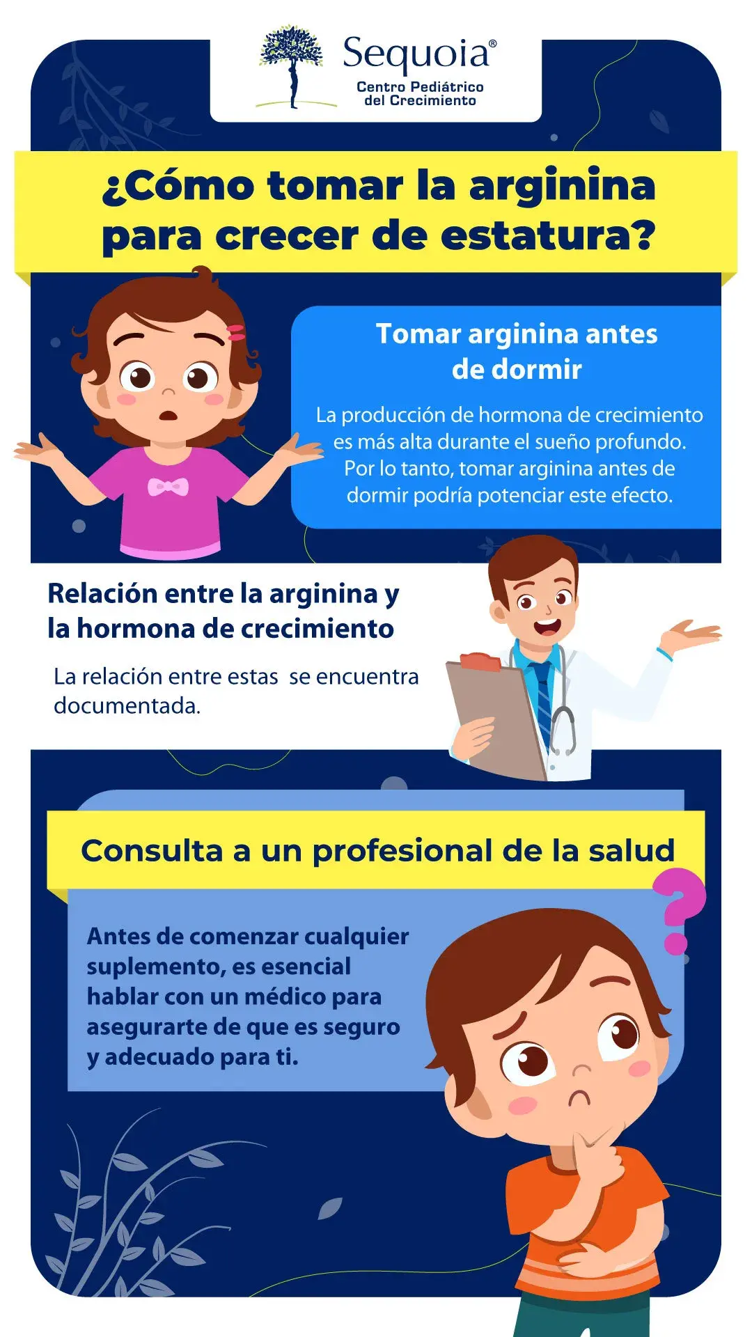 Cómo tomar la arginina para crecer de estatura - infografía