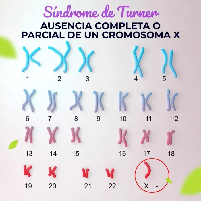 El síndrome de Turner es una alteración, ya sea una ausencia completa o parcial del cromosoma X.