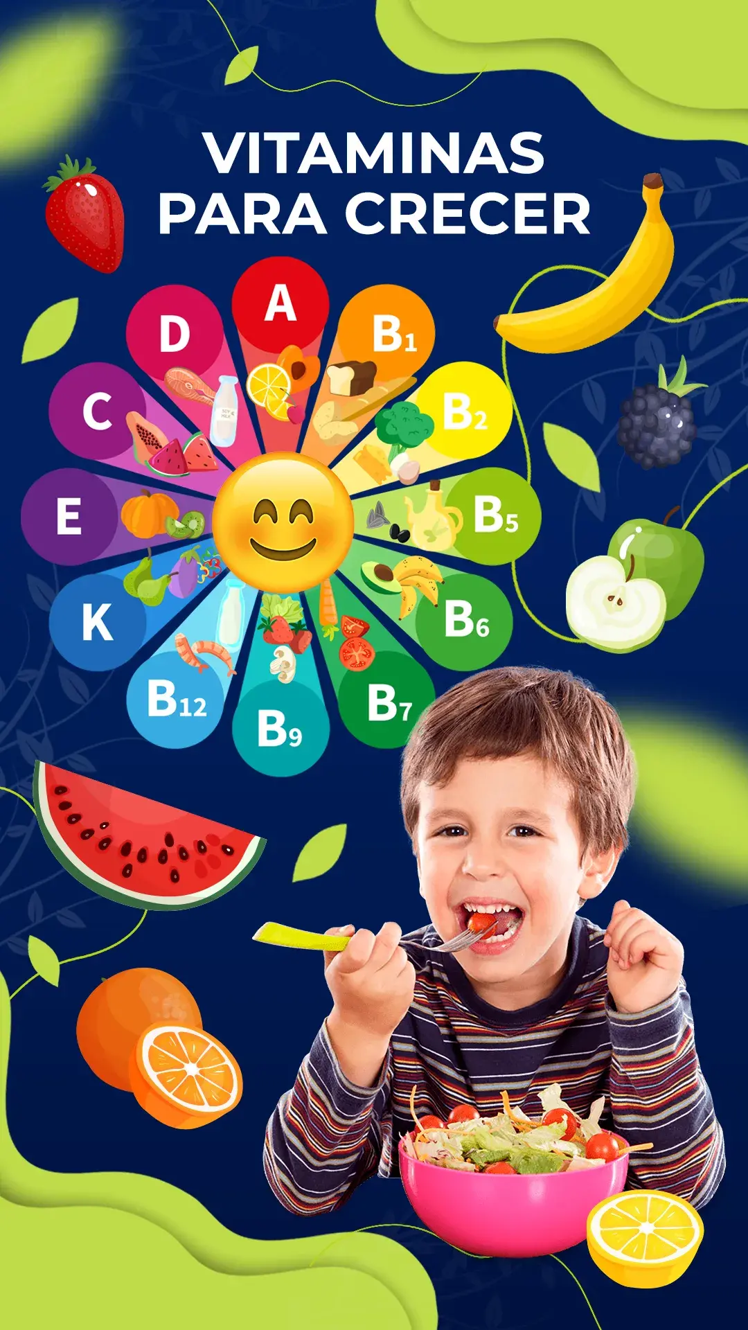 Qué vitaminas necesitan los niños para su crecimiento?